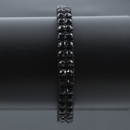 Europe and America hip hop hot 2 row bracelet men's rhinestone bracelet blingbling cross-border supply NB02