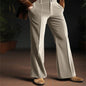 Men's Velvet Diagonal Pocket Comfortable Business Daily Holiday Fashion Flared Suit Pants