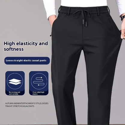 Business Men's Pants Autumn And Winter Elastic Waist Straight
